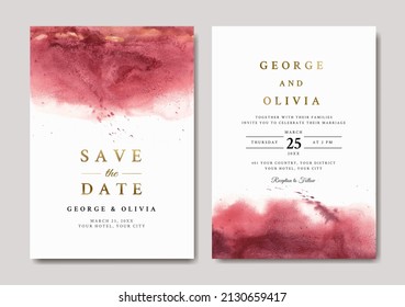 Abstract wedding invitation template with gold text