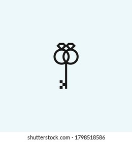 logotipo de boda abstracto. icono de bloqueo