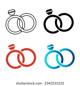 Abstract Wedding Rings Silhouette Illustration, can be used for business designs, presentation designs or any suitable designs.