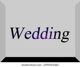Abstract Wedding Text Effect Design Black Background