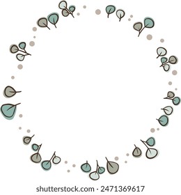 Abstract weed leaves wreath illustration for decoration on nuture and organic lifestyle.