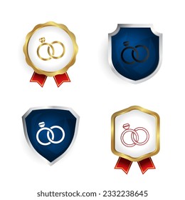 Abstract Weeding Rings Badge and Label Collection, can be used for business designs, presentation designs or any suitable designs.