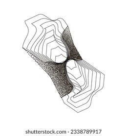 abstract weird combined figure frame and texture vector illustration