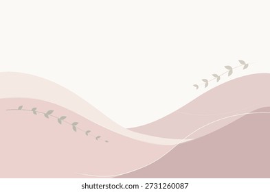 Abstract Wellness Background with Soft Flowing Shapes in Calm Neutral Colors
