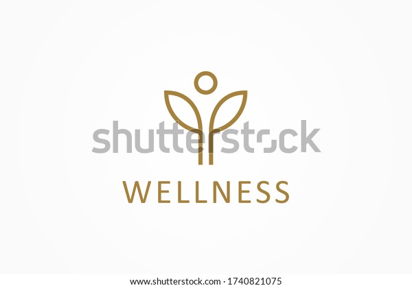 Abstract Wellness Logo Gold Linear Style Stock Vector (Royalty Free ...