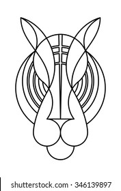 Abstract werewolf head on white background