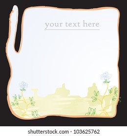 abstract western landscape background with space for text in black borderline