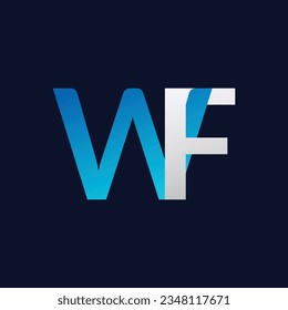Resumen de la plantilla de diseño del logotipo de la letra WF. Ilustración del logotipo del vector.
