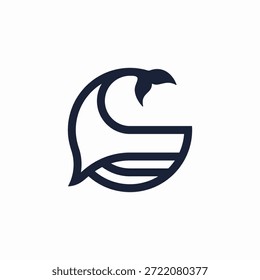 abstraktes Wal-Logo in Kreisform