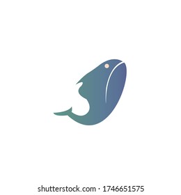 Abstract whale logo design template