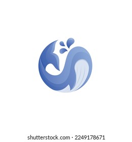 Resumen Estilo de color moderno de gradiente de ballena por biglineart