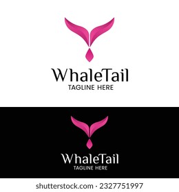 Abstract Whale Tail in Modern Gradient Pink Style for Women Related Brand Beauty Fashion Cosmetic Jewelry Clothing Accessories Store Logo Design Template