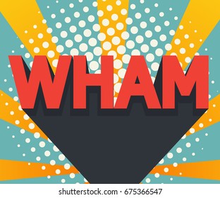 abstract wham pop art, comic book background with retro color vector illustration