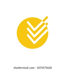 abstract wheat check mark symbol vector 