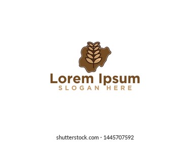 Abstract Wheat Grain Logo Designs, Vector Illustration