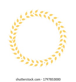 Resumen de la forma redonda de granos de trigo aislados en el vector de fondo blanco. Diseño plano.