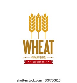Abstract wheat label on a white background