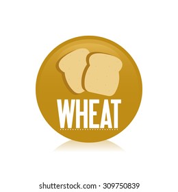 Abstract wheat label on a white background