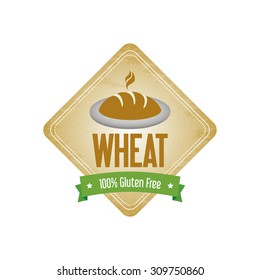 Abstract wheat label on a white background