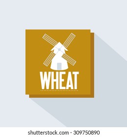 Abstract wheat label on a white background