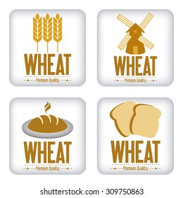 Abstract wheat labels on a white background