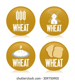 Abstract wheat labels on a white background