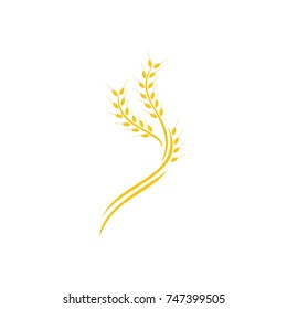 Abstract Wheat Logo Element
