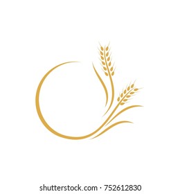 Abstract Wheat Logo Element