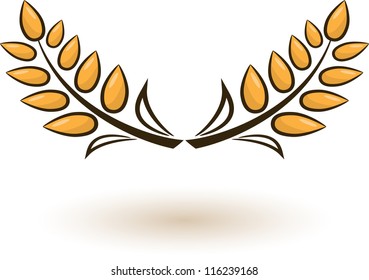 Abstract wheat on white background