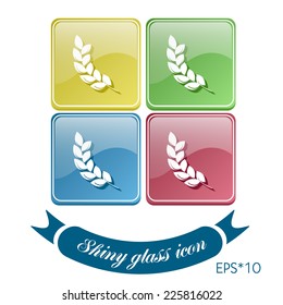 abstract wheat spike ears icon