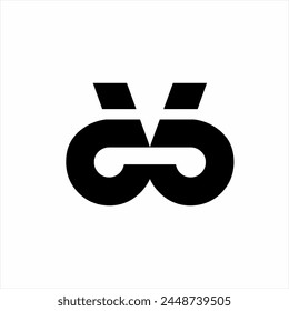 Abstract wheelchair logo design with concept of number 66 and letter V in negative space.