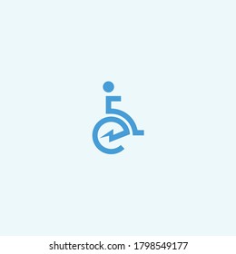 Abstract Wheelchair Logo. Wheelchair Icon