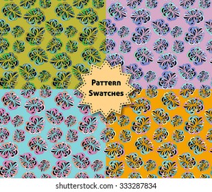 Abstract whimsical floral zen tangle hand drawn seamless pattern, colorful texture for fabric, wrap paper, print, web backgrounds
