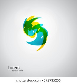 Abstract whirl logo template. 