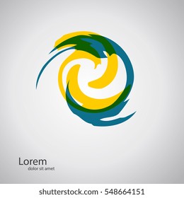 Abstract whirl logo template. As sign, symbol, logo, web, label. Vector illustration