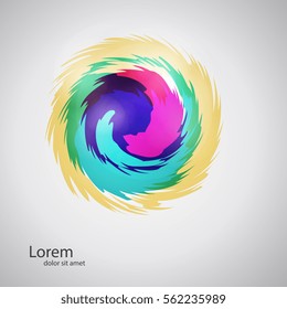 Abstract whirl logo template. As sign, symbol, logo, web, label. Vector illustration.