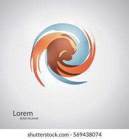 Abstract whirl logo template. As sign, symbol, logo, web, label, emblem. Vector illustration