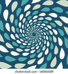 Abstract whirlpool background in blue colors. Vector illustration