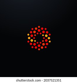 Logo-Vorlage für abstrakte Wirbelsäulenteile, Rundvektorlogotyp-Konzept für Wissenschaftstechnologie, Medizintechnik und Forschungs-Innovationsprodukte, rotes Blumenvektorsymbol