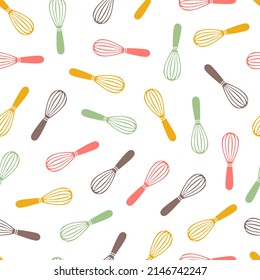 Abstract Whisk Kitchen Utensil Vector Graphic Art Seamless Pattern can be use for background and apparel design