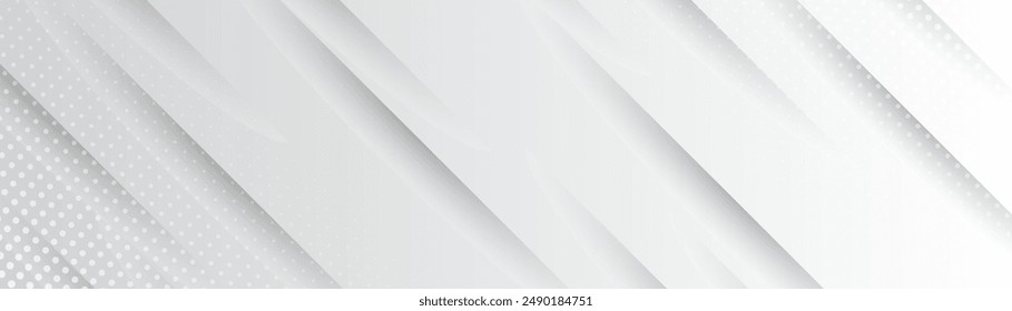 Abstract white 3d banner design background