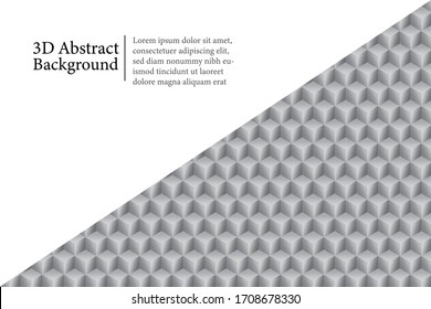 Abstract white 3D geometric cubes background