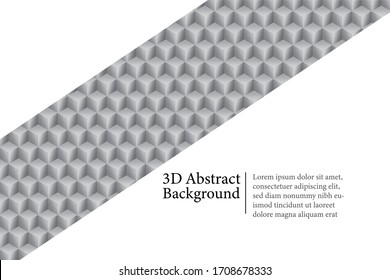 Abstract white 3D geometric cubes background