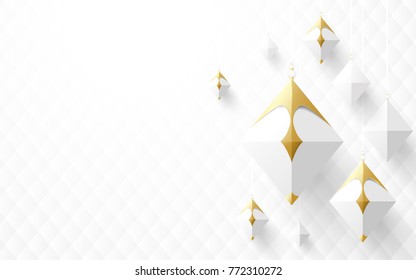 Abstract white 3D geometric luxury background