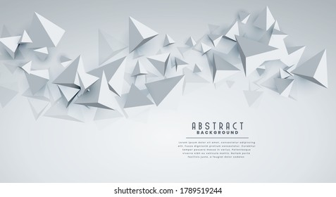 Resumen del fondo caótico de las pirámides 3d blancas. Ilustración vectorial.