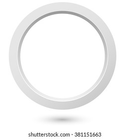 Abstract White 3d Ring Isolated On White Background.