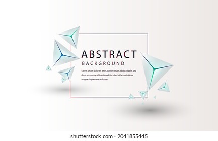 Abstract white 3D Triangle Shapes Background. Illustration Vector design digital technology concept.