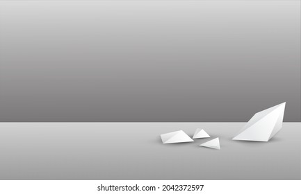 Abstrakter weißer 3D-Dreieck-Formen-Hintergrund. Illustration Vectordesign digital technology concept.