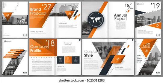 Abstract white a4 brochure cover design. Fancy info banner frame. Modern ad flyer text. Annual report binder. Title sheet model set. Fancy vector front page. City font blurb art. Orange line figure 