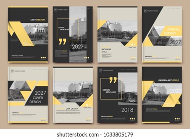 Abstract white a4 brochure cover design. Fancy info banner frame. Modern ad flyer text. Annual report binder. Title sheet model set. Fancy vector front page. City font blurb art. Yellow line figure 